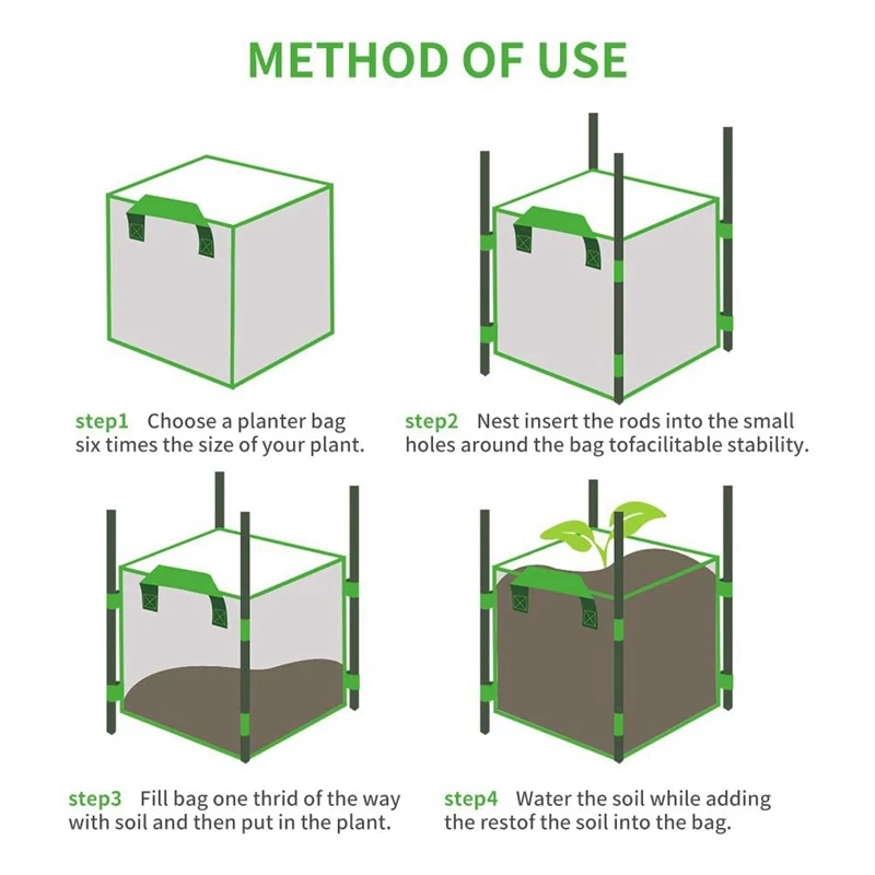 5 Pack Square Grow Bags with Heavy Duty Handle Planting Pots for Indoor and Outdoor Garden
5 Pack Square Grow Bags with Heavy Duty Handle Planting Pots for Indoor and Outdoor Garden