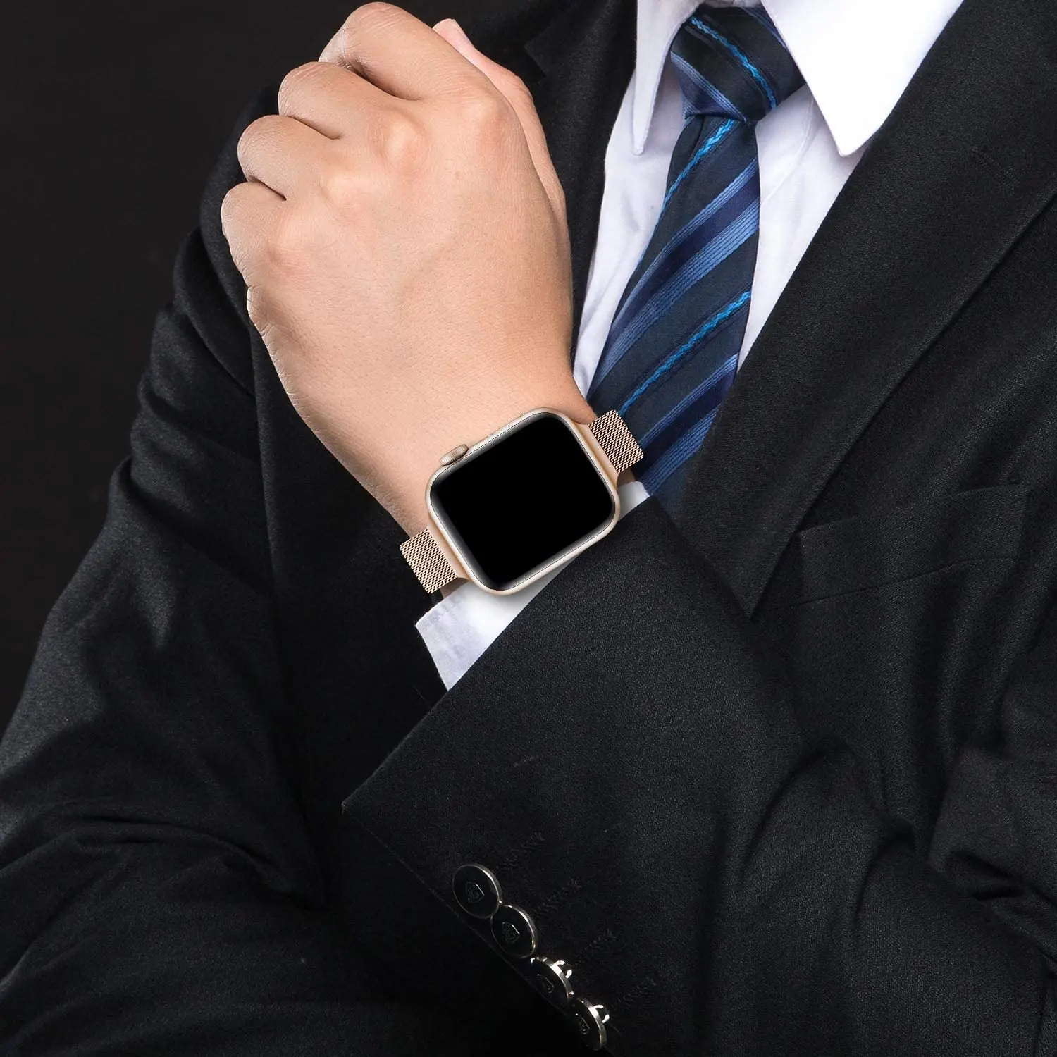 Тонкий ремешок для Apple watch band 40 44 мм 38 42 магнитный браслет из нержавеющей стали