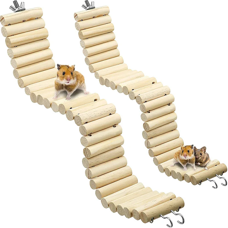 

Bird Supplies Parrot Hamster Toys Pet Parrots Ladders Climbing Toy Hanging Bridge With Natural Wood Arch Bridge Small Pet Toys