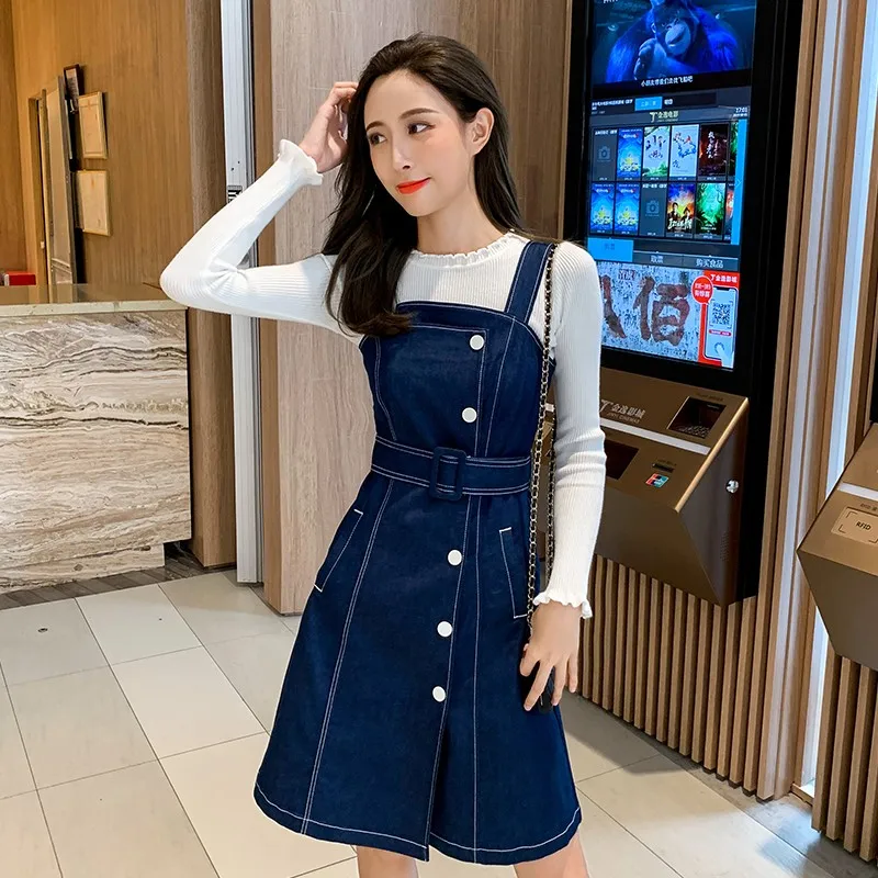 Office Strap Jeans Dress Summer Casual Square Collar Sleeveless Denim Sundress Autumn Button Sashes Slim Fit A-Line Short Dress
Office Strap Jeans Dress Summer Casual Square Collar Sleeveless Denim Sundress Autumn Button Sashes Slim Fit A-Line Short Dress