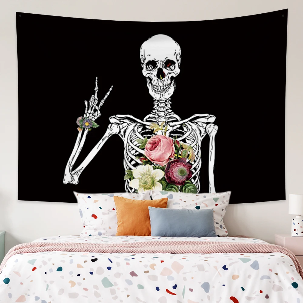 Laeacco Fashion Tapestry Funny Skull Happy Flower Good Horror Style Halloween Wall Hangings Room Restaurant Decor Wall Chart
Laeacco Fashion Tapestry Funny Skull Happy Flower Good Horror Style Halloween Wall Hangings Room Restaurant Decor Wall Chart