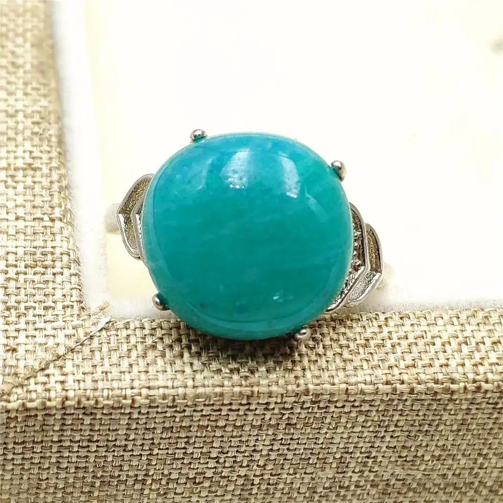 Natural Green Amazonite Gemstone Adjustable Size Ring Woman 13x13mm Gemstone 925 Sterling Silver Healing Ring AAAAA
Natural Green Amazonite Gemstone Adjustable Size Ring Woman 13x13mm Gemstone 925 Sterling Silver Healing Ring AAAAA