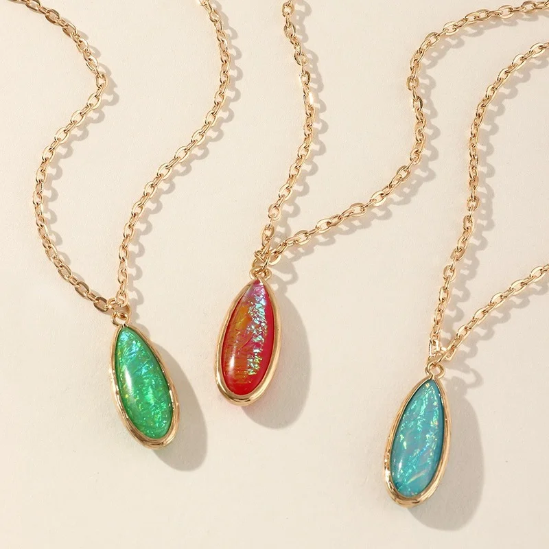 Wholesale Personality Simple Oval Semi-precious Stone Colorful Pendant Necklace Creative Geometric Single Layer Clavicle Chain
Wholesale Personality Simple Oval Semi-precious Stone Colorful Pendant Necklace Creative Geometric Single Layer Clavicle Chain