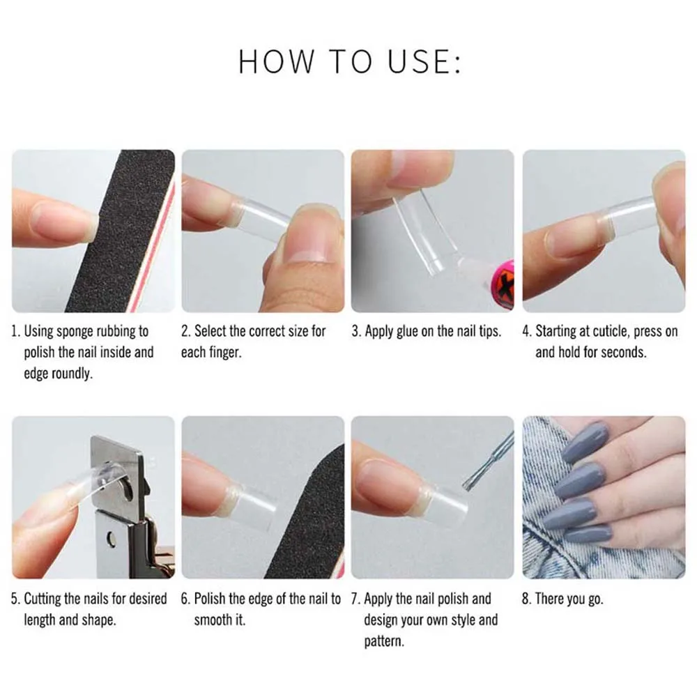 Fake Nails Press on Coffin Clear Natural False Nails for Long French Full Cover Acrylic Nail Tips Set UV Gel Polish Manicure Set 
Fake Nails Press on Coffin Clear Natural False Nails for Long French Full Cover Acrylic Nail Tips Set UV Gel Polish Manicure Set