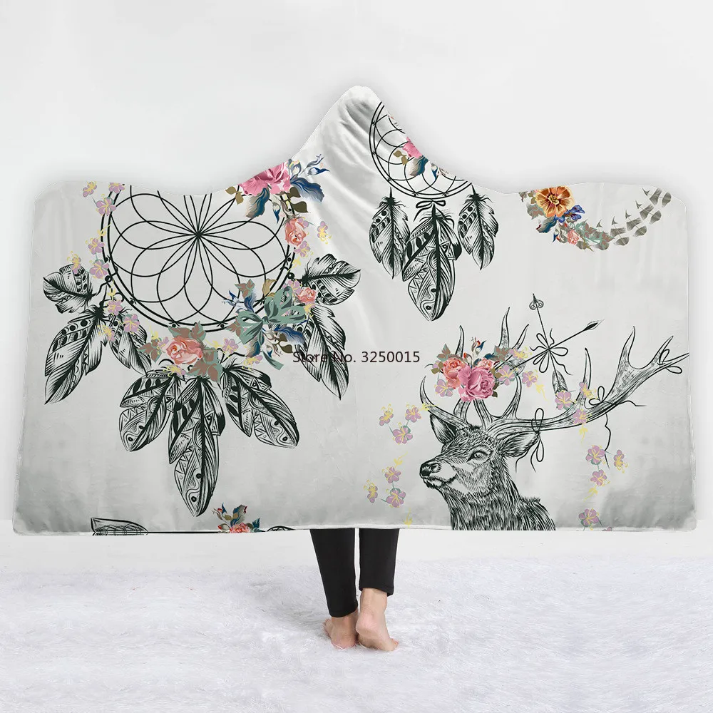 Wholesale Mandala Dreamcatcher Sherpa 3D Print Flower Spot Plush Hooded Blanket Adults Kid Warm Home Wearable Fleece Blankets
Wholesale Mandala Dreamcatcher Sherpa 3D Print Flower Spot Plush Hooded Blanket Adults Kid Warm Home Wearable Fleece Blankets