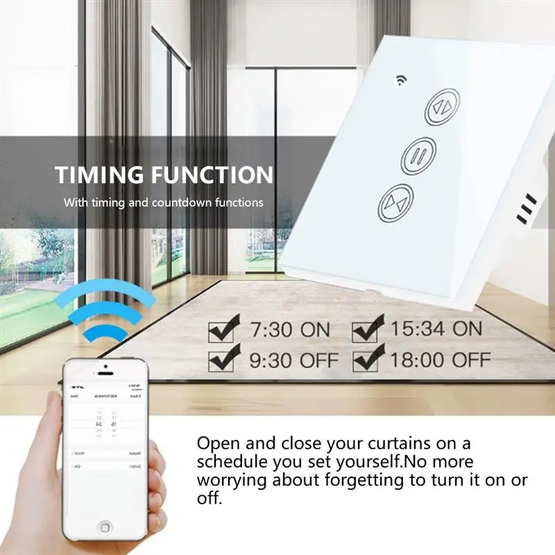 WiFi Curtain Switch Voice Remote Control Blinds Engine Roller App Timer Smart Home Life Shutter for Google Alexa Echo 
WiFi Curtain Switch Voice Remote Control Blinds Engine Roller App Timer Smart Home Life Shutter for Google Alexa Echo