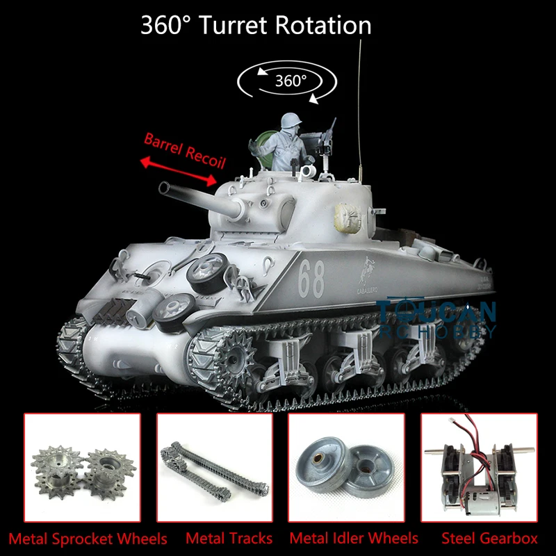 HENG LONG 1/16 Snow 7.0 M4A3 Sherman RTR RC Tank Children Toys 3898 360° Turret Barrel Recoil TH17697-SMT4
HENG LONG 1/16 Snow 7.0 M4A3 Sherman RTR RC Tank Children Toys 3898 360° Turret Barrel Recoil TH17697-SMT4