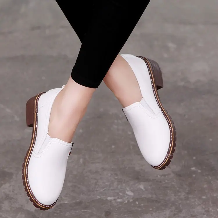 Новинка весны 2019 женская обувь на толстом каблуке корейские повседневные