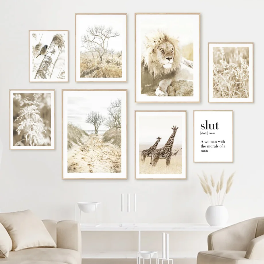 Lion Giraffe Bird Grass Tree Beige Autumn Wall Art Canvas Painting Nordic Posters And Prints Wall Pictures For Living Room Decor
Lion Giraffe Bird Grass Tree Beige Autumn Wall Art Canvas Painting Nordic Posters And Prints Wall Pictures For Living Room Decor
