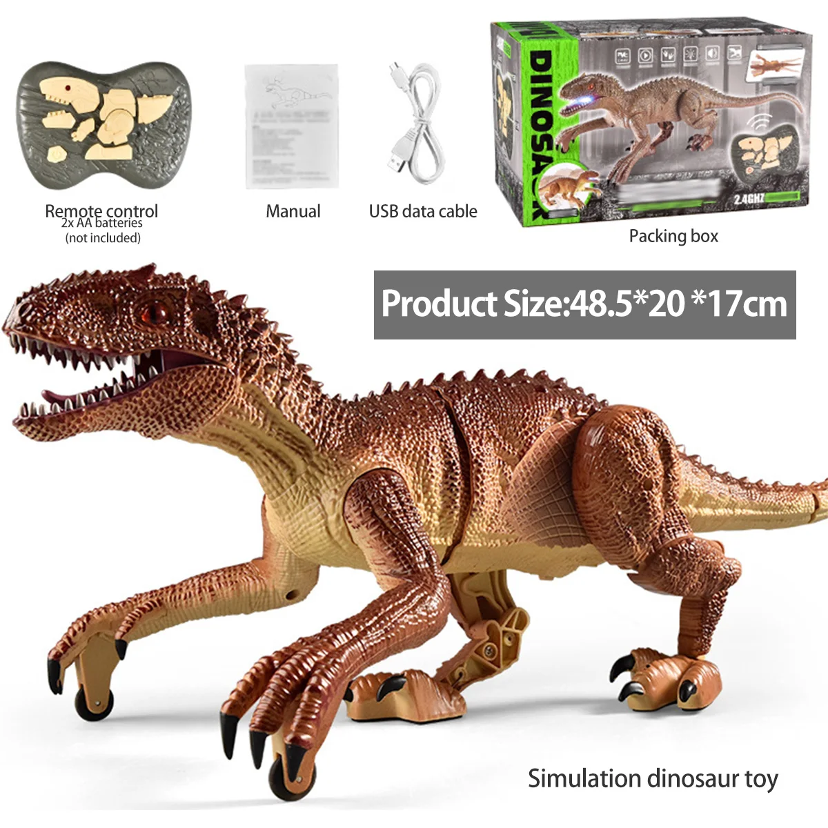 2.4G RC Dinosaur Jurassic Remote Control Velociraptor Toy Electric Roar Walking Dino Raptor Toys Model Children Christmas Gift
2.4G RC Dinosaur Jurassic Remote Control Velociraptor Toy Electric Roar Walking Dino Raptor Toys Model Children Christmas Gift
