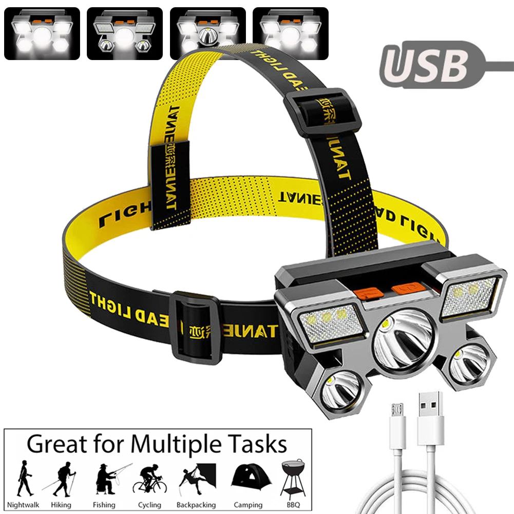 LED Headlamp Strong Light Super Bright Head-Mounted Flashlight Outdoor Rechargeable Night Fishing Headlight 5 Light Sources
LED Headlamp Strong Light Super Bright Head-Mounted Flashlight Outdoor Rechargeable Night Fishing Headlight 5 Light Sources