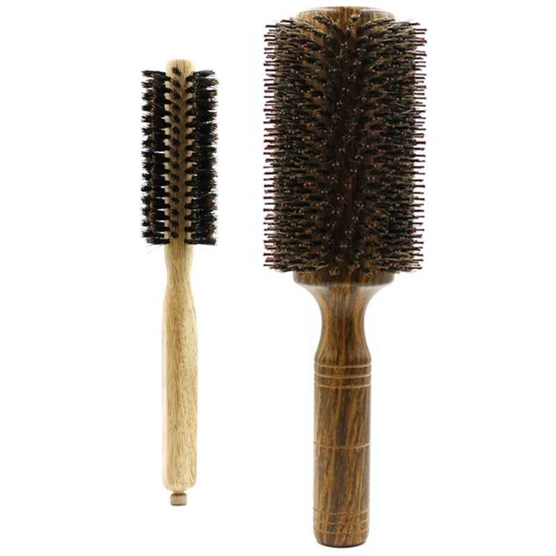 2PCS Barber Salon Wood Handle Boar Bristles Round Brush With Wild Boar Bristle Round Brush Long Hair Styling Comb
2PCS Barber Salon Wood Handle Boar Bristles Round Brush With Wild Boar Bristle Round Brush Long Hair Styling Comb