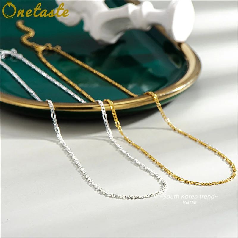 Korean Style S925 Silver Electroplated Glittering Figaro Chain Necklace Simple Choker Necklace 2021 New Fine Jewelry Girl Women
Korean Style S925 Silver Electroplated Glittering Figaro Chain Necklace Simple Choker Necklace 2021 New Fine Jewelry Girl Women