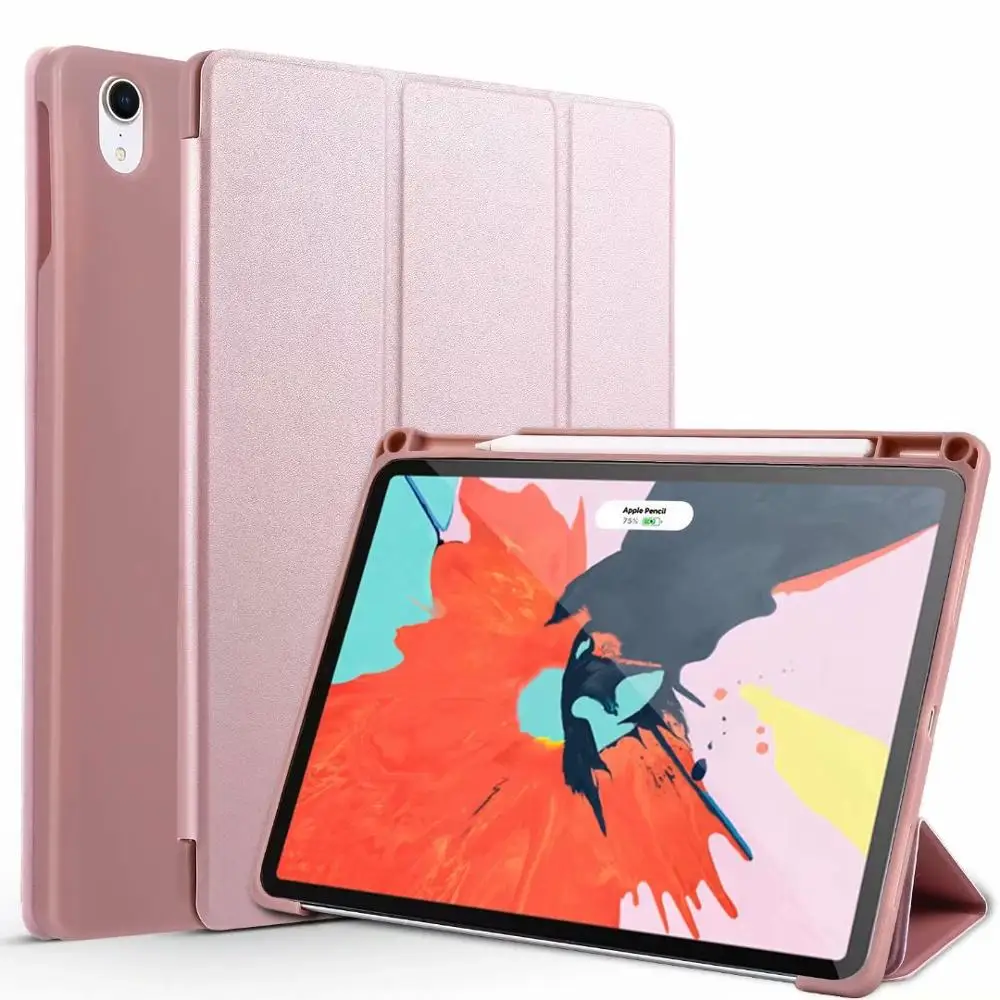 Holder Smart PU Leather Trifold Stand+PC Tablet Case for IPad Pro 11 2018 Hard Back Cover for New IPad Pro 11 Cover Funda+pen
Holder Smart PU Leather Trifold Stand+PC Tablet Case for IPad Pro 11 2018 Hard Back Cover for New IPad Pro 11 Cover Funda+pen