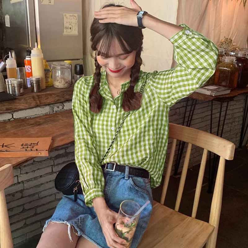 Autumn Fashion New Korean Round Neck Plaid Loose Sweet Casual Long-Sleeved Shirt Yellow
Autumn Fashion New Korean Round Neck Plaid Loose Sweet Casual Long-Sleeved Shirt Yellow