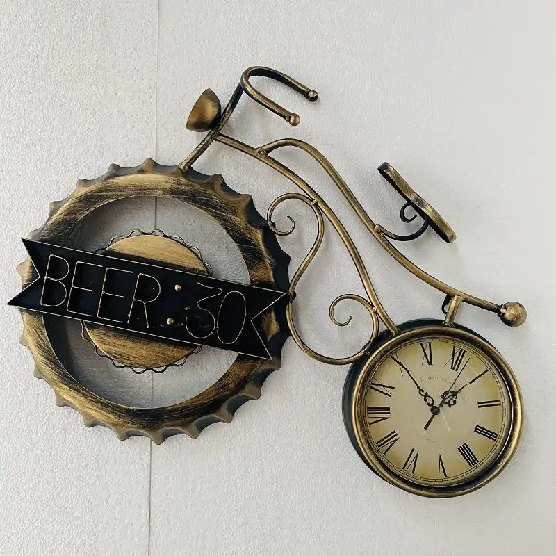 Американские ретро кованые железные настенные часы для велосипеда, настенные подвесные домашние предметы интерьера, гостиничный клуб
Американские ретро кованые железные настенные часы для велосипеда, настенные подвесные домашние предметы интерьера, гостиничный клуб