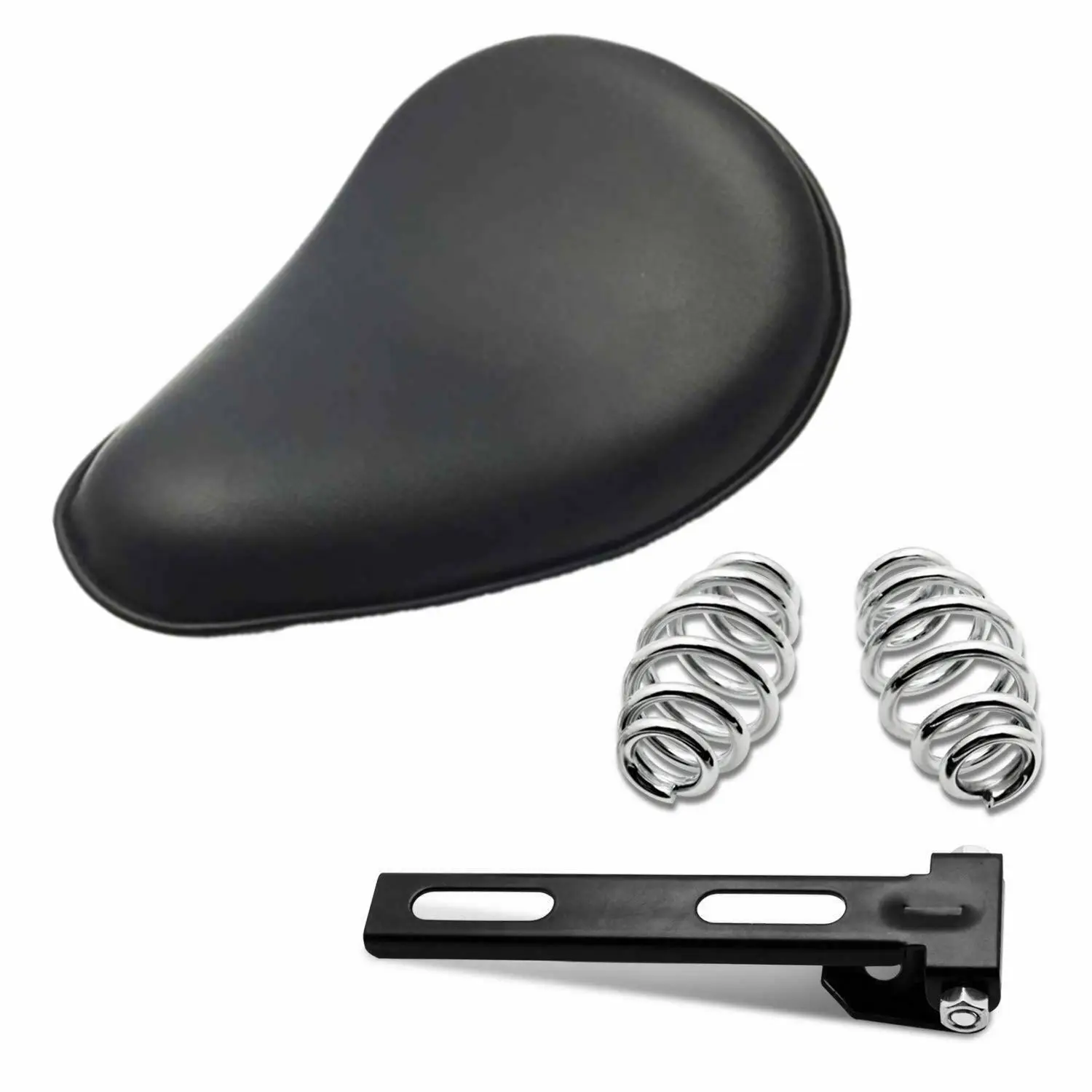 

Motorcycle Leather Solo Driver Seat w/ 3" Spring Bracket Mounting Kit for Harley for Sportster XL 883 1200 Chopper Bobber Custom