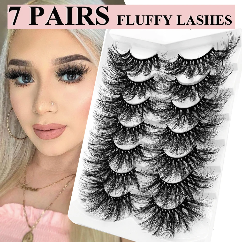 New Hot 7 Pair 3D Mink Lashes Cruelty Free Eyelashes 25mm Lashes Fluffy Messy Natural Long Thick False Eyelashes Extension
New Hot 7 Pair 3D Mink Lashes Cruelty Free Eyelashes 25mm Lashes Fluffy Messy Natural Long Thick False Eyelashes Extension