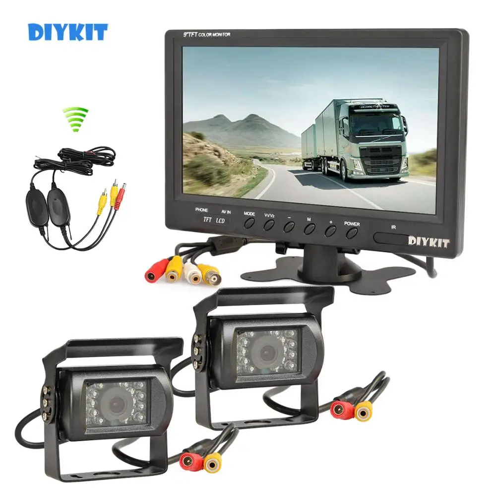 Беспроводной автомобильный монитор заднего вида DIYKIT, 12 В постоянного тока, 9 дюймов, водонепроницаемая автомобильная камера ПЗС для автобус...
Беспроводной автомобильный монитор заднего вида DIYKIT, 12 В постоянного тока, 9 дюймов, водонепроницаемая автомобильная камера ПЗС для автобус...