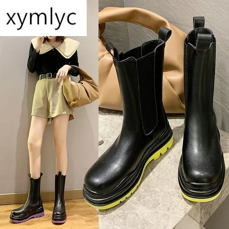 2020 Luxury Chelsea Boots Women Martin Boots Chunky Winter Shoes Platform Ankle Boots Slip On Chunky Heel Thick Brand Designer
2020 Luxury Chelsea Boots Women Martin Boots Chunky Winter Shoes Platform Ankle Boots Slip On Chunky Heel Thick Brand Designer