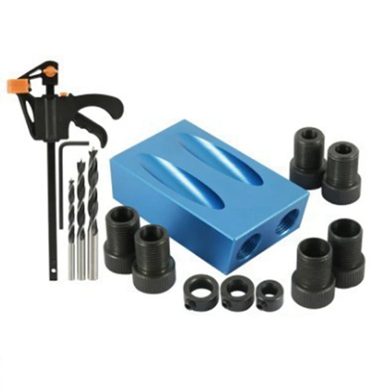 15Pcs/Set Pocket Hole Jig Kit 6/8/10mm Angle Drill Guide Woodwoorking Tool Hole Puncher Locator Jig Drill Bit Carpentry Tools
15Pcs/Set Pocket Hole Jig Kit 6/8/10mm Angle Drill Guide Woodwoorking Tool Hole Puncher Locator Jig Drill Bit Carpentry Tools