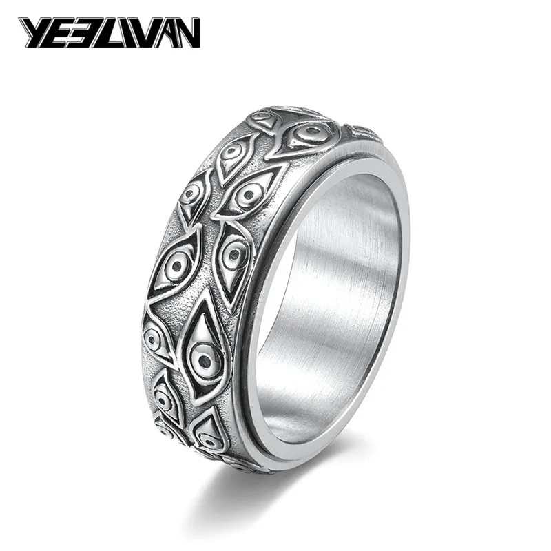 Vintage Eyes of God Men's Ring Titanium Steel Spinner Decompression Healing Jewelry Rotatable Rings for Men Exorcise Evil Spirit
Vintage Eyes of God Men's Ring Titanium Steel Spinner Decompression Healing Jewelry Rotatable Rings for Men Exorcise Evil Spirit