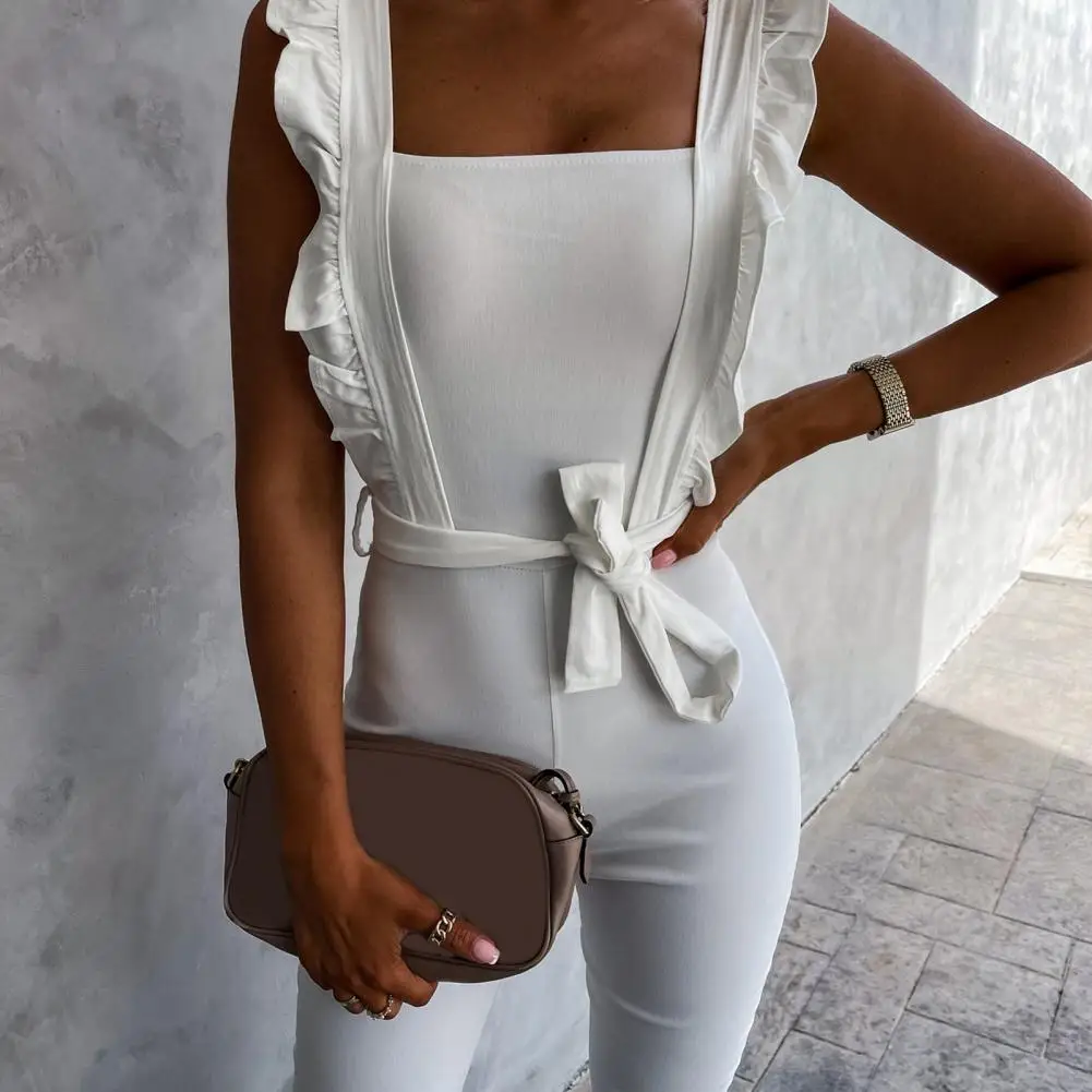 Solid Color Jumpsuits Women high Waist Sleeveless Jumpsuit for Women Sexy Lace-up Waist Tight skinny Rompers Combinaison femme
Solid Color Jumpsuits Women high Waist Sleeveless Jumpsuit for Women Sexy Lace-up Waist Tight skinny Rompers Combinaison femme