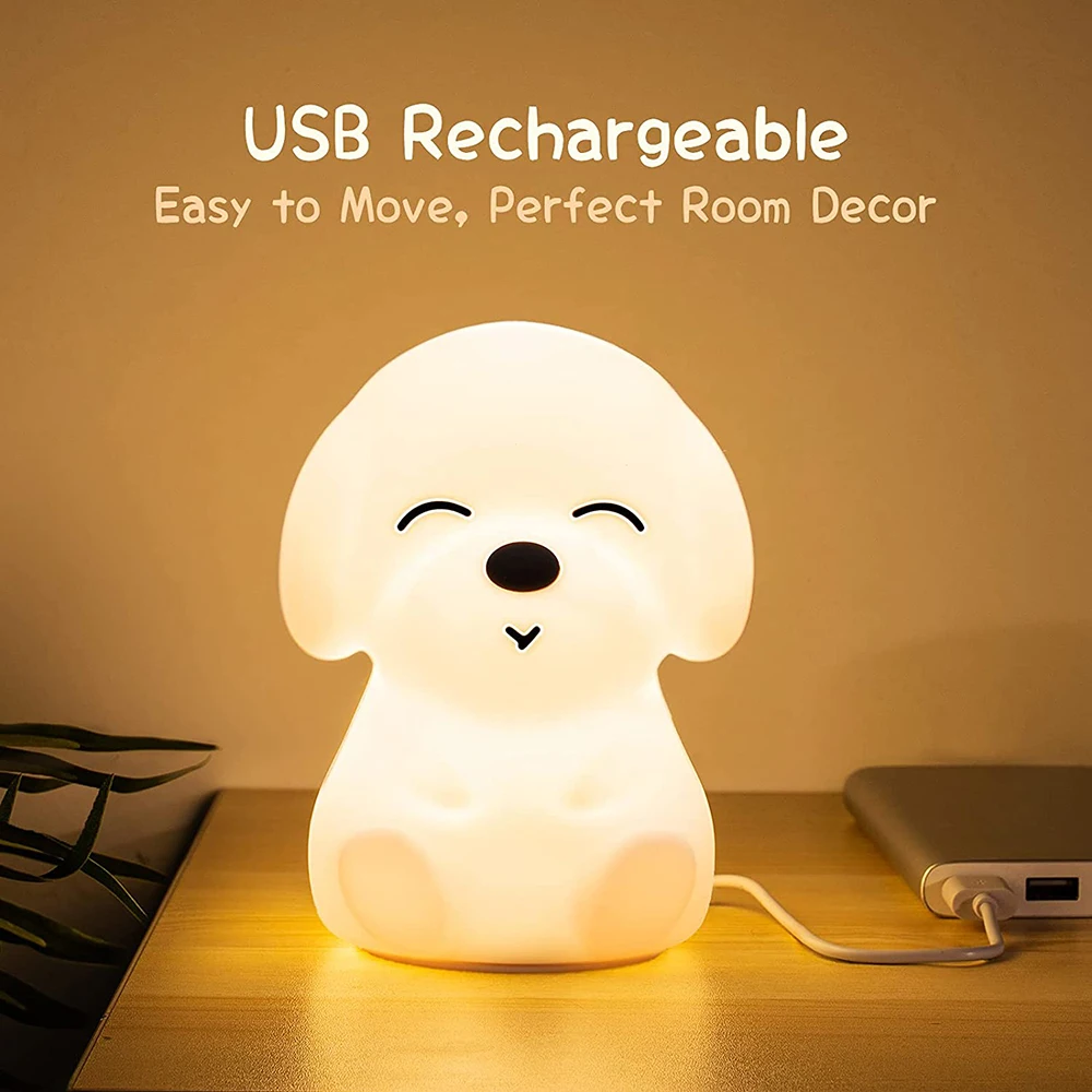 LED Little Milk Dog Night Light Touch Sensor with 16 Colors Dimmable Timer Remote Control Silicone Puppy Lamp for Children Gift
LED Little Milk Dog Night Light Touch Sensor with 16 Colors Dimmable Timer Remote Control Silicone Puppy Lamp for Children Gift