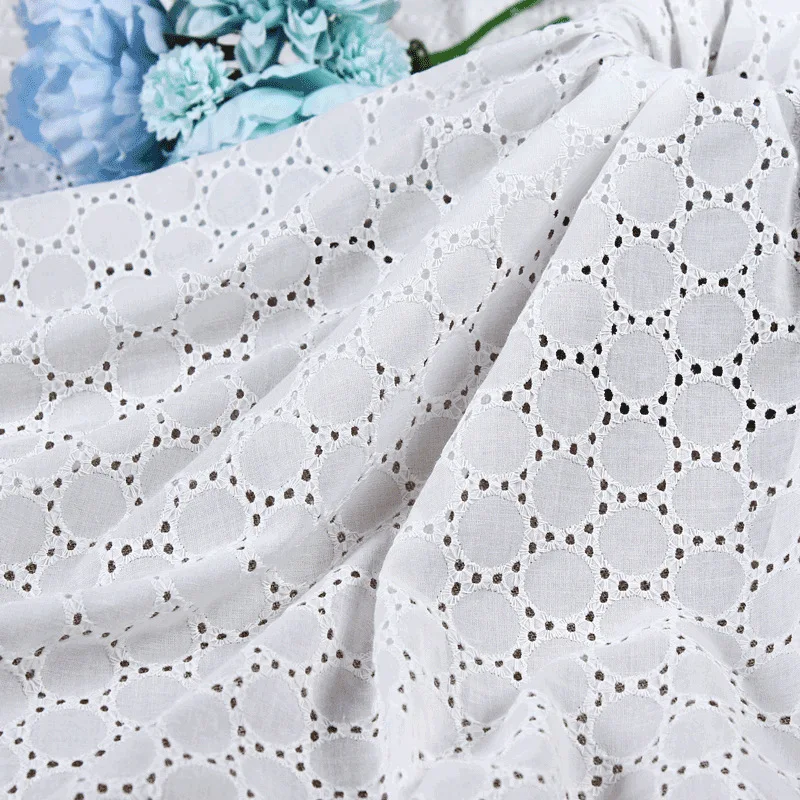 Pure Cotton Circle Lace Fabric High End Eyelet Lace Fabric Hollow Out For DIY Costume Bridal Gowns Boho Wedding Dress 1 yard 
Pure Cotton Circle Lace Fabric High End Eyelet Lace Fabric Hollow Out For DIY Costume Bridal Gowns Boho Wedding Dress 1 yard
