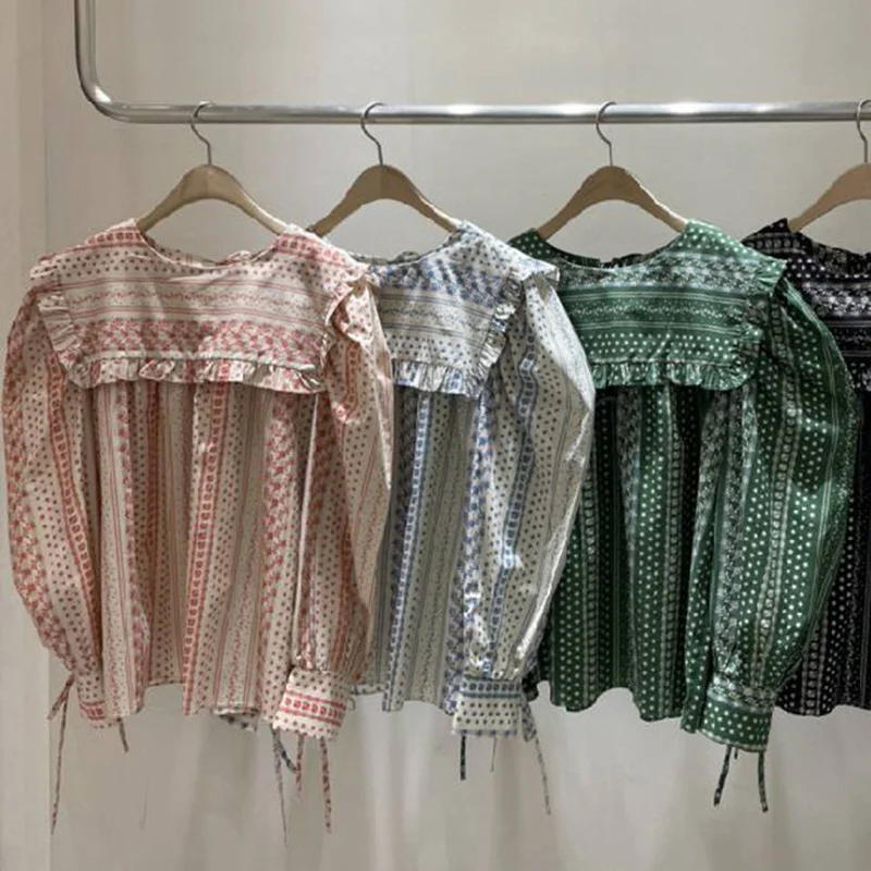 Korean Fahion Print Blouse Woman Shirts 2021 Sweet Fungus Patchwork Ladies Tops Spring Fresh Long Sleeve Blusas De Mujer
Korean Fahion Print Blouse Woman Shirts 2021 Sweet Fungus Patchwork Ladies Tops Spring Fresh Long Sleeve Blusas De Mujer
