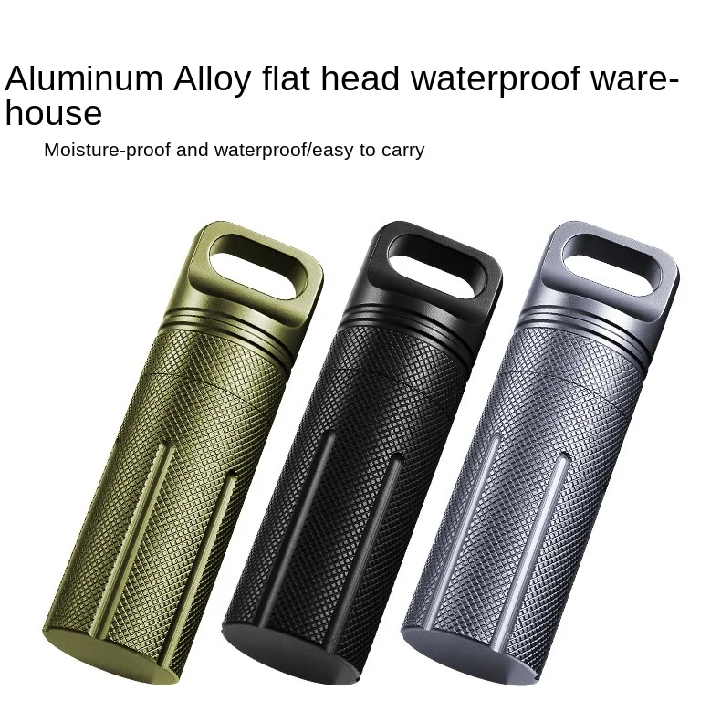 Aluminum Alloy Waterproof Bin Flat Head Outdoor Carry Pill Box Moisture-Proof Sealed Tank Multifunctional Waterproof Tank
Aluminum Alloy Waterproof Bin Flat Head Outdoor Carry Pill Box Moisture-Proof Sealed Tank Multifunctional Waterproof Tank