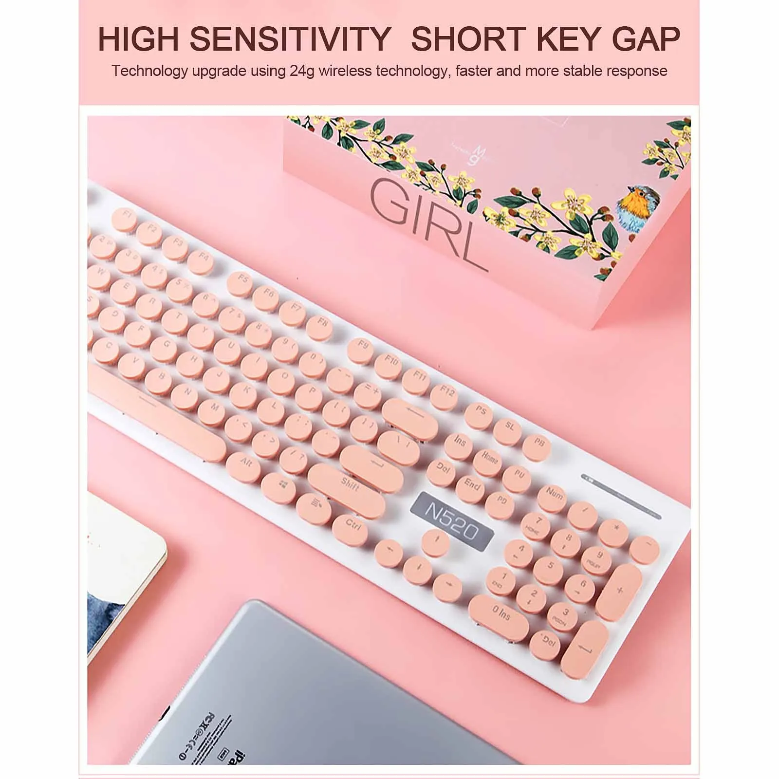 Retro Style Wireless Keyboard and Mouse, 2.4G Wireless Keyboard and Mouse Set with Multi-function Buttons, Ergonomic Keyboard
Retro Style Wireless Keyboard and Mouse, 2.4G Wireless Keyboard and Mouse Set with Multi-function Buttons, Ergonomic Keyboard