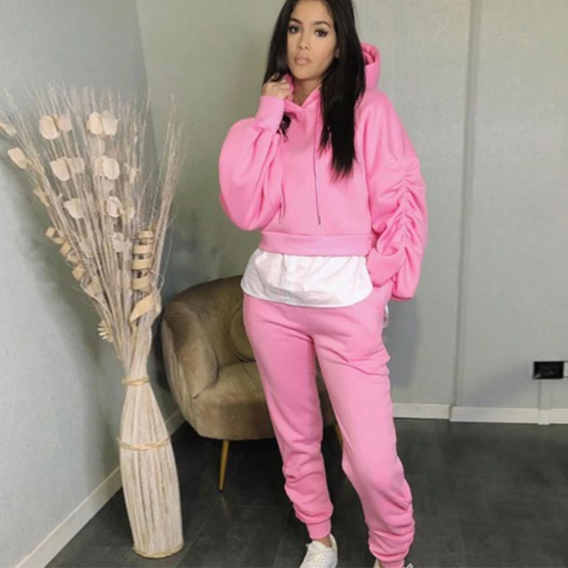 Autumn Winter Two Piece Set Tracksuit Women Asymmetrical Hem Long Sleeve Hooded Sweatshirt and Workout Jogger Athleisure Outfits
Autumn Winter Two Piece Set Tracksuit Women Asymmetrical Hem Long Sleeve Hooded Sweatshirt and Workout Jogger Athleisure Outfits
