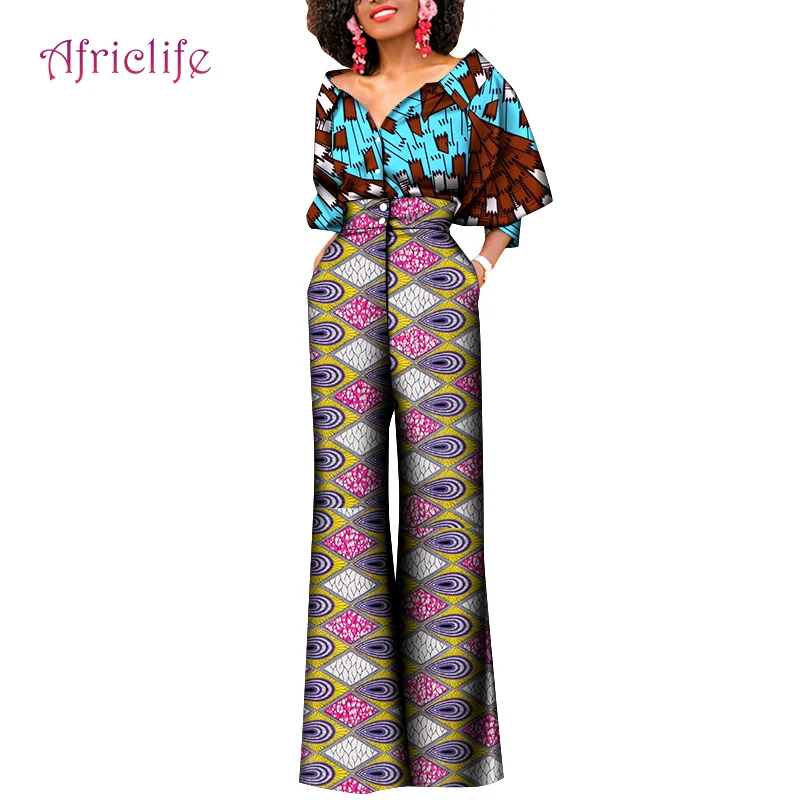Spring Fall African Shirt Suits Office Lady Long Sleeve Blouse + High Waist Wide Leg Pants Work Wear Trousers Sets Female WY8818
Spring Fall African Shirt Suits Office Lady Long Sleeve Blouse + High Waist Wide Leg Pants Work Wear Trousers Sets Female WY8818