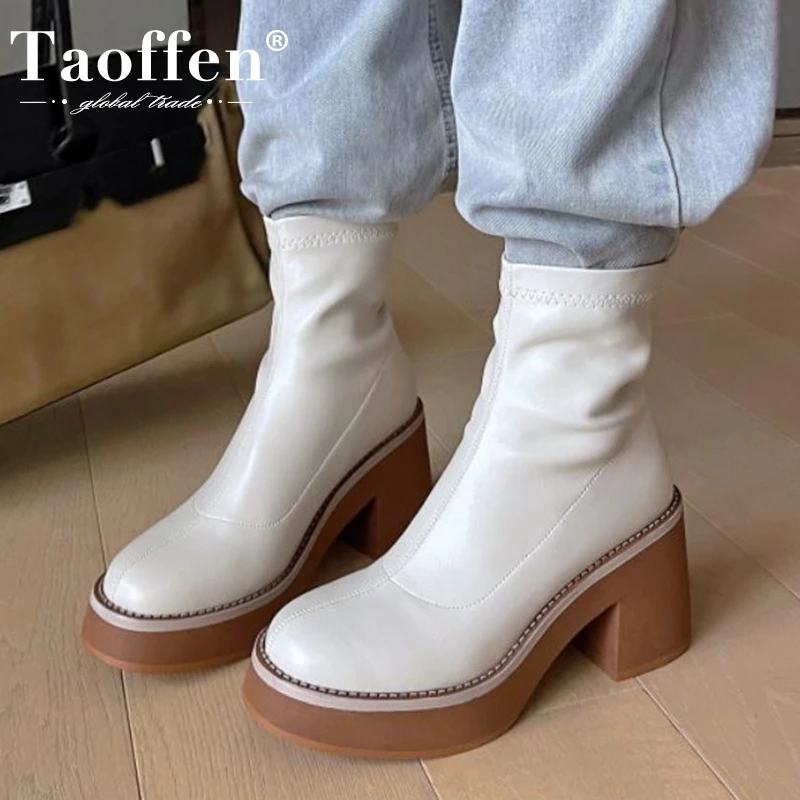 Taoffen/2022; Женские ботильоны из натуральной кожи; Женская обувь на квадратном каблуке; Сезон Зима; Модные короткие ботинки; Обувь; Размеры 34-40
Taoffen/2022; Женские ботильоны из натуральной кожи; Женская обувь на квадратном каблуке; Сезон Зима; Модные короткие ботинки; Обувь; Размеры 34-40