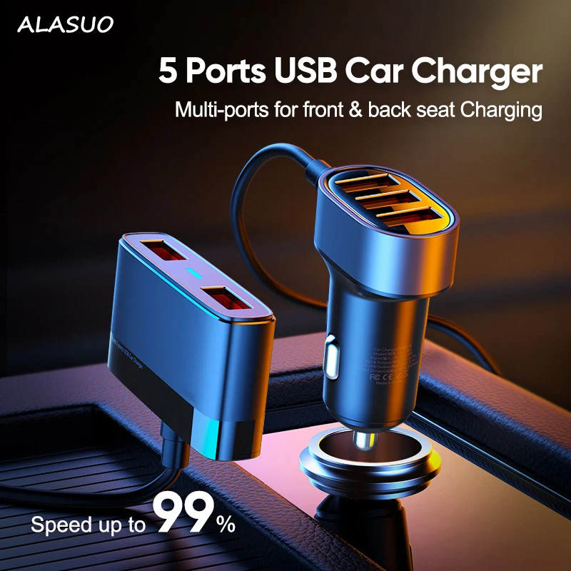 5 Port Car USB Charger 6.2A Quick Charge Universal Fast Charge In Car Mobile Phone Charger For Samsung Iphone Cigarette Lighter
5 Port Car USB Charger 6.2A Quick Charge Universal Fast Charge In Car Mobile Phone Charger For Samsung Iphone Cigarette Lighter
