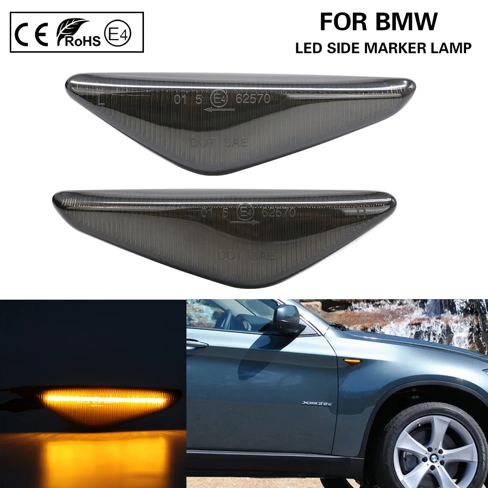 2Pcs Smoked LED Side Marker Light Lamp Turn Signal Lights Amber For BMW F25 X3 E70 LCI X5 E71 X6 E72 Hybrid X6 OEM#63137171007
2Pcs Smoked LED Side Marker Light Lamp Turn Signal Lights Amber For BMW F25 X3 E70 LCI X5 E71 X6 E72 Hybrid X6 OEM#63137171007