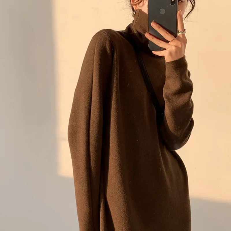 Christmas Dress For New Year 2022 Chic Vintage Pile collar Midi Dress Autumn Winter Loose Thick Warm Sweater Dress Pullover
Christmas Dress For New Year 2022 Chic Vintage Pile collar Midi Dress Autumn Winter Loose Thick Warm Sweater Dress Pullover