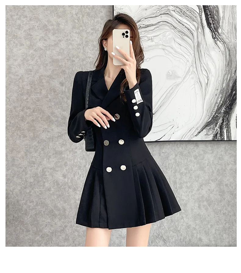 Осенне-зимнее платье с длинным рукавом, с отложным воротником, двубортное, приталенное, яркое, искусственное платье, платье для профессиона... 
Осенне-зимнее платье с длинным рукавом, с отложным воротником, двубортное, приталенное, яркое, искусственное платье, платье для профессиона...