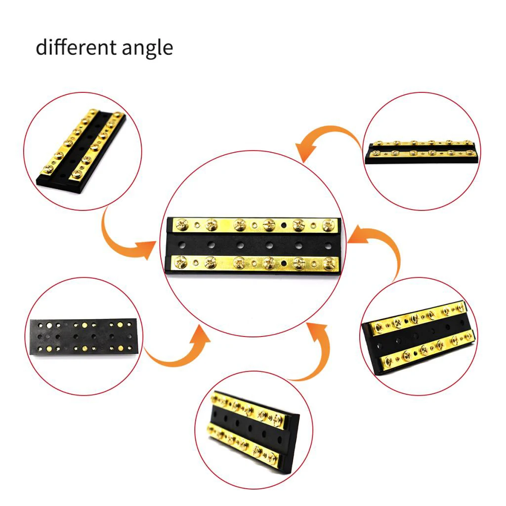 2pcs Dual Brass Bus Bar with 12 Terminals DC 32V 60A Positive and Negative Bus Bar
2pcs Dual Brass Bus Bar with 12 Terminals DC 32V 60A Positive and Negative Bus Bar
