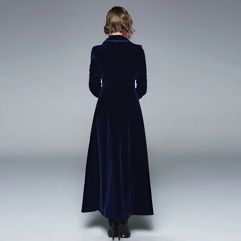 Slim Elegant Dark Blue Lady Velvet Turn-Down Collar Pockets Overcoat Jackets Women With Long Sleeves Winter Autumn 2021
Slim Elegant Dark Blue Lady Velvet Turn-Down Collar Pockets Overcoat Jackets Women With Long Sleeves Winter Autumn 2021