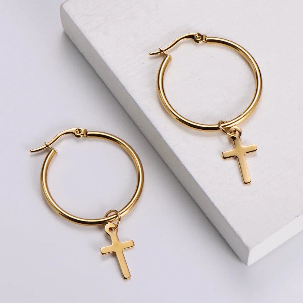 Punk Cross Big Hoop Earrings for Women Statement Jewelry Stainless Steel Earrings for Women Hoops Acsesoris Kolczyki Piercing
Punk Cross Big Hoop Earrings for Women Statement Jewelry Stainless Steel Earrings for Women Hoops Acsesoris Kolczyki Piercing