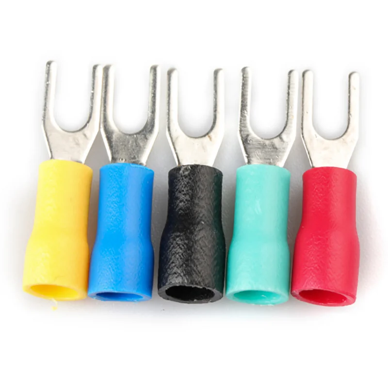 50/100pcs awg16-14 insulated round end SV2-4 y type terminal brass insulated spade crimping wire and cable connector
50/100pcs awg16-14 insulated round end SV2-4 y type terminal brass insulated spade crimping wire and cable connector