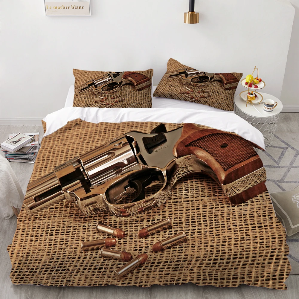 2/3 Pieces Pistol Bullet Bedding Set 3D Print Military Weapon Duvet Cover Set Comfortable Warm Bed Quilt Cover For Kid Cover Set
2/3 Pieces Pistol Bullet Bedding Set 3D Print Military Weapon Duvet Cover Set Comfortable Warm Bed Quilt Cover For Kid Cover Set