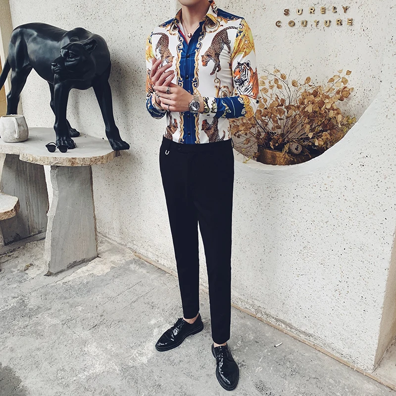 Mens Print Long Sleeve Shirts Royal Court Hombre Elegante Camisa Vintage Slim Fit Mens Luxury Shirts Retro Party Dress Shirts
Mens Print Long Sleeve Shirts Royal Court Hombre Elegante Camisa Vintage Slim Fit Mens Luxury Shirts Retro Party Dress Shirts