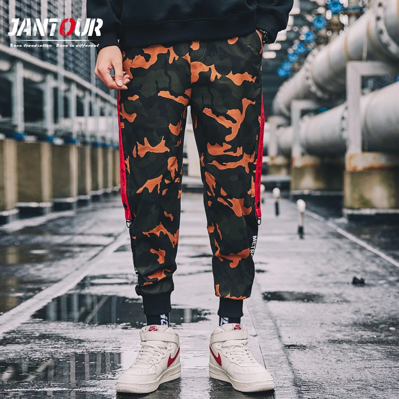 Брюки карго Jantour мужские камуфляжные Джоггеры в стиле милитари штаны из чистого