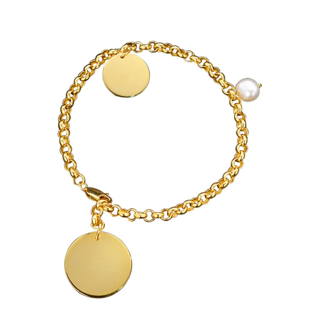 Charm Bracelet Sterling S925 Silver Bangle Gold Plated with Pearl Simple Design for Women OL Business Luxury Jewelry S2013
Charm Bracelet Sterling S925 Silver Bangle Gold Plated with Pearl Simple Design for Women OL Business Luxury Jewelry S2013