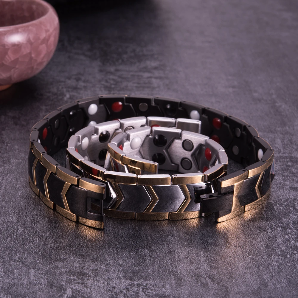 Black Magnetic Bracelet Benefits Arrow Gold Color Chain Link 15mm Steel Magnetic Bracelet Germanium Healing Energy Bracelet Male
Black Magnetic Bracelet Benefits Arrow Gold Color Chain Link 15mm Steel Magnetic Bracelet Germanium Healing Energy Bracelet Male
