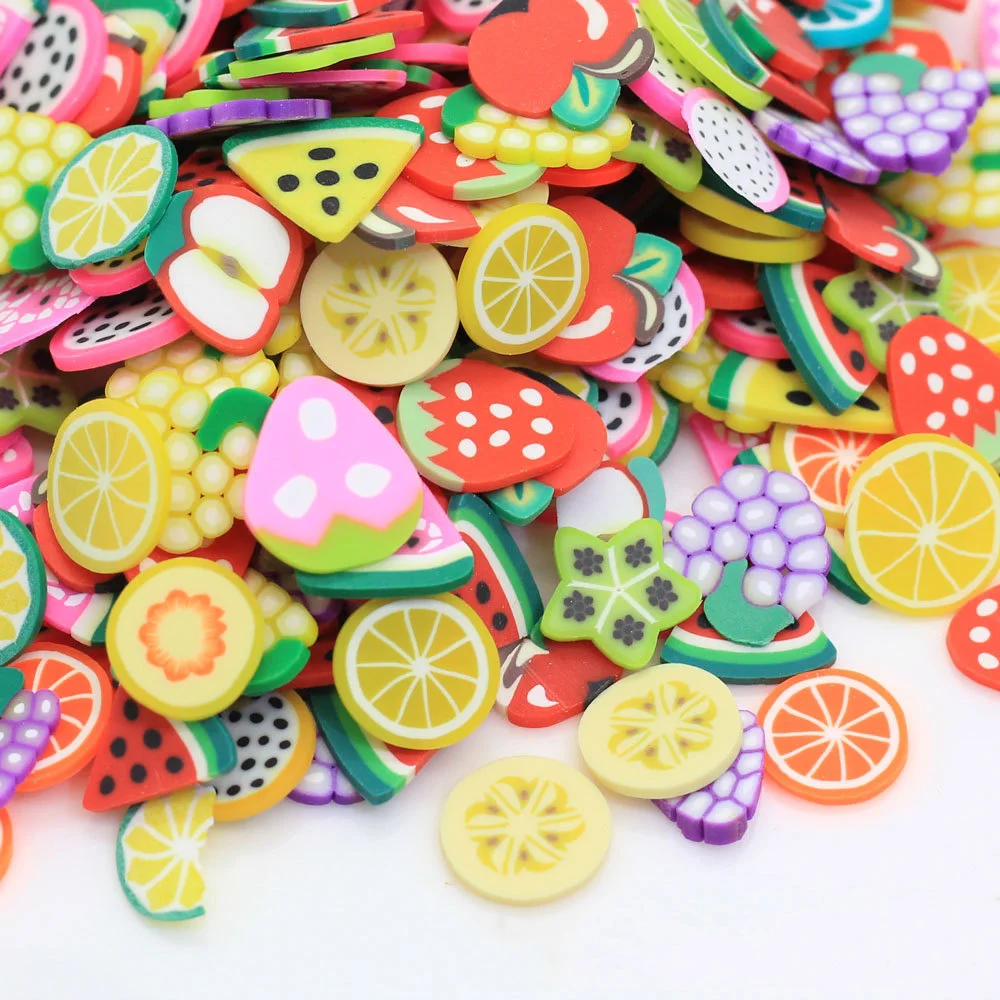 100g Mixed Polymer Hot Clay Sprinkles 10-12mm Colorful Fruit Sprinkles for Crafts DIY Nail Art Slices Slime Material Accessories
100g Mixed Polymer Hot Clay Sprinkles 10-12mm Colorful Fruit Sprinkles for Crafts DIY Nail Art Slices Slime Material Accessories
