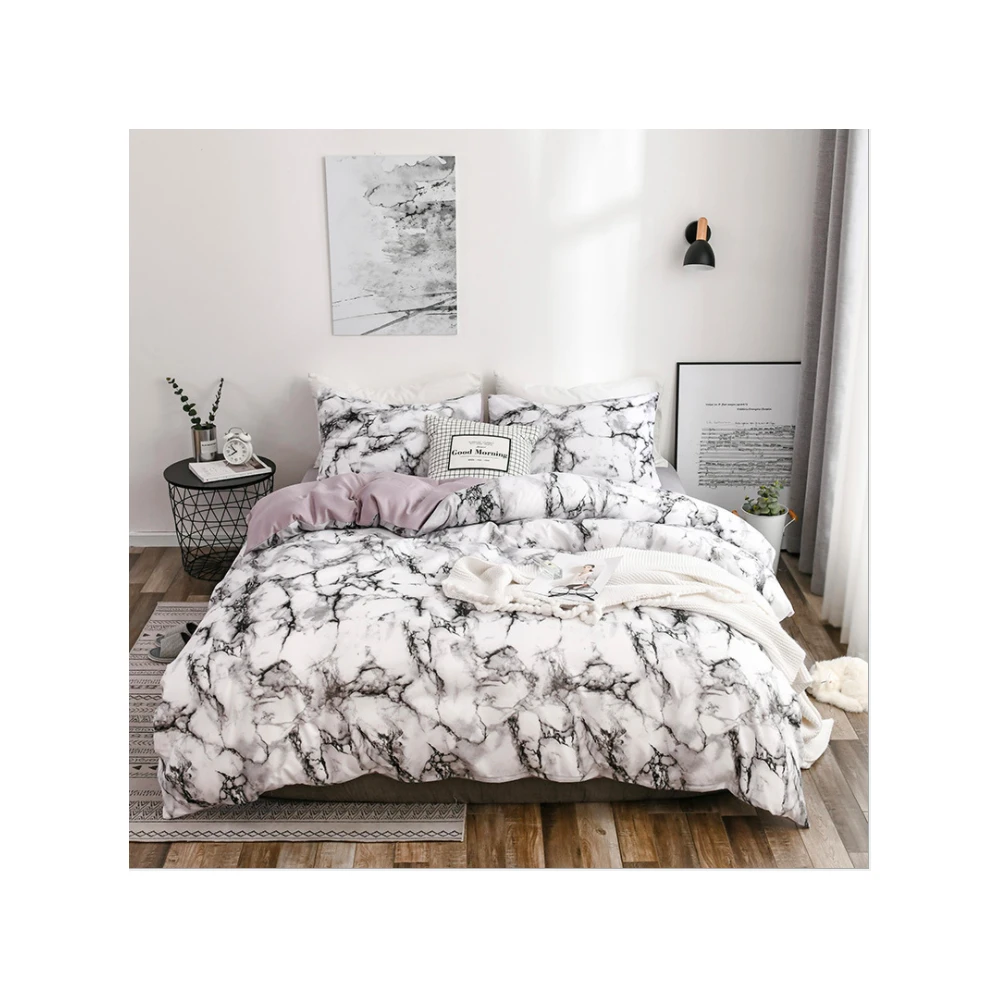 The bedroom bed is a comfortable white marble pattern printed duvet cover (set of 2/3 pieces), single and double super large
The bedroom bed is a comfortable white marble pattern printed duvet cover (set of 2/3 pieces), single and double super large